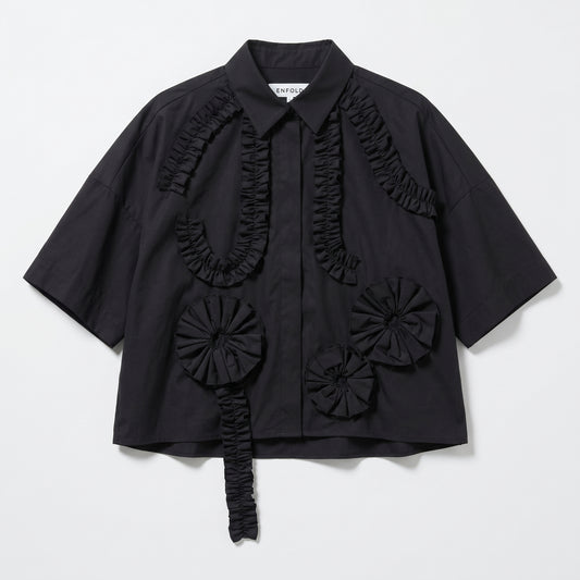 Ruffled Statement Cotton Shirt