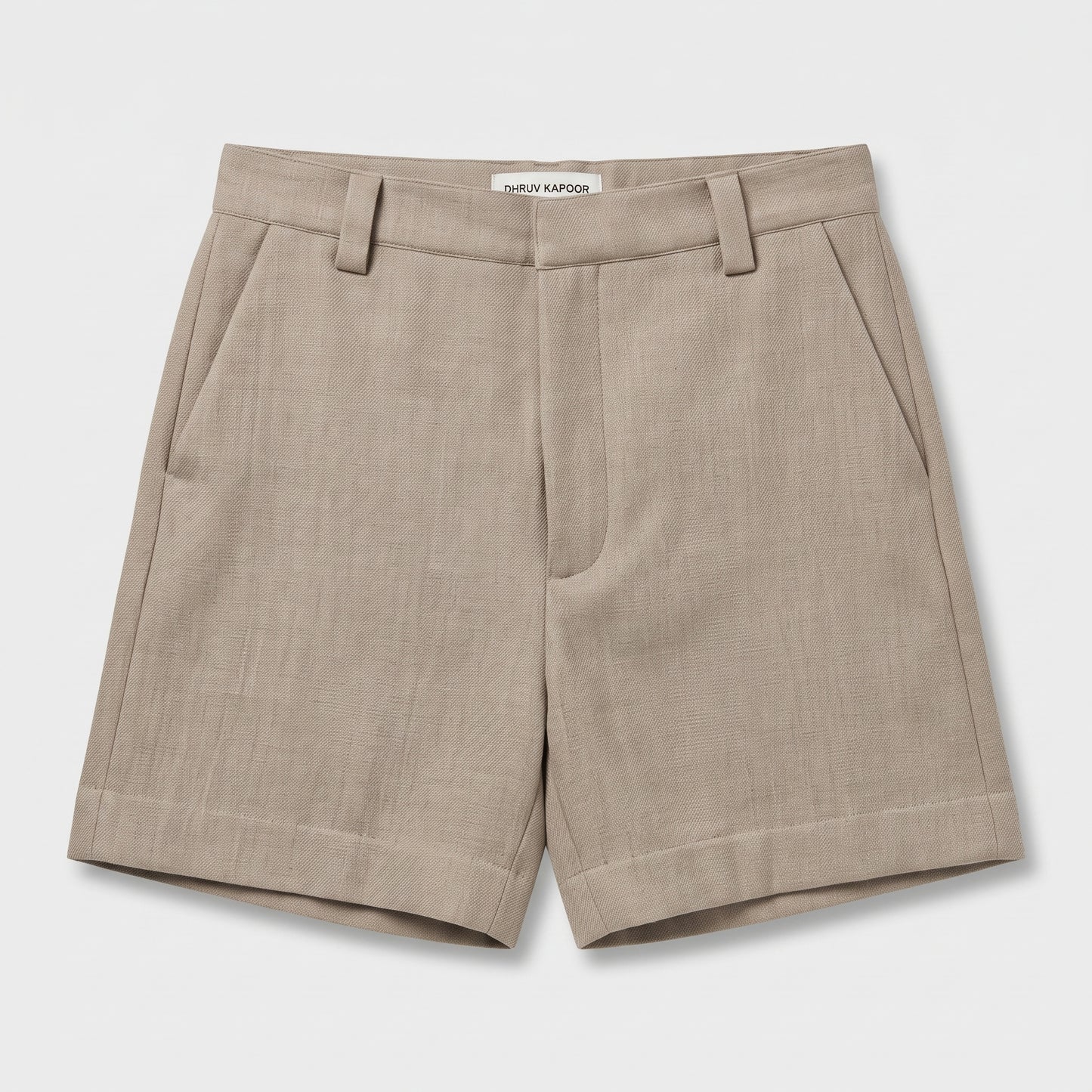 Tailored Beige Linen Shorts