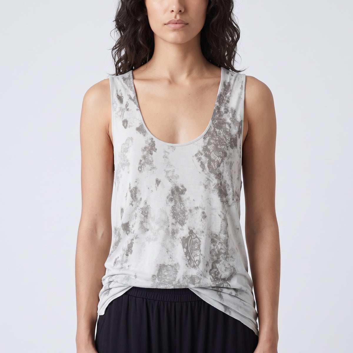 Abstract Print Sleeveless Tank Dress