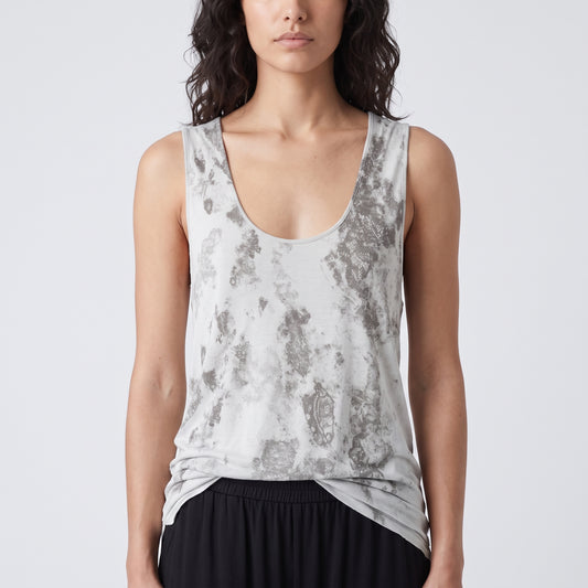 Abstract Print Sleeveless Tank Dress