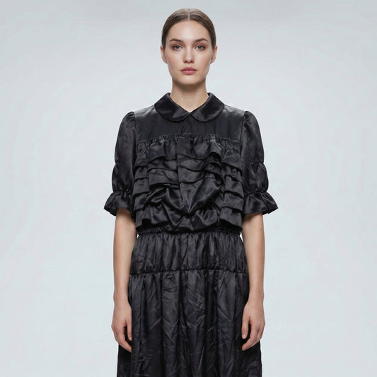 Ruffled Peter Pan Collar Dress