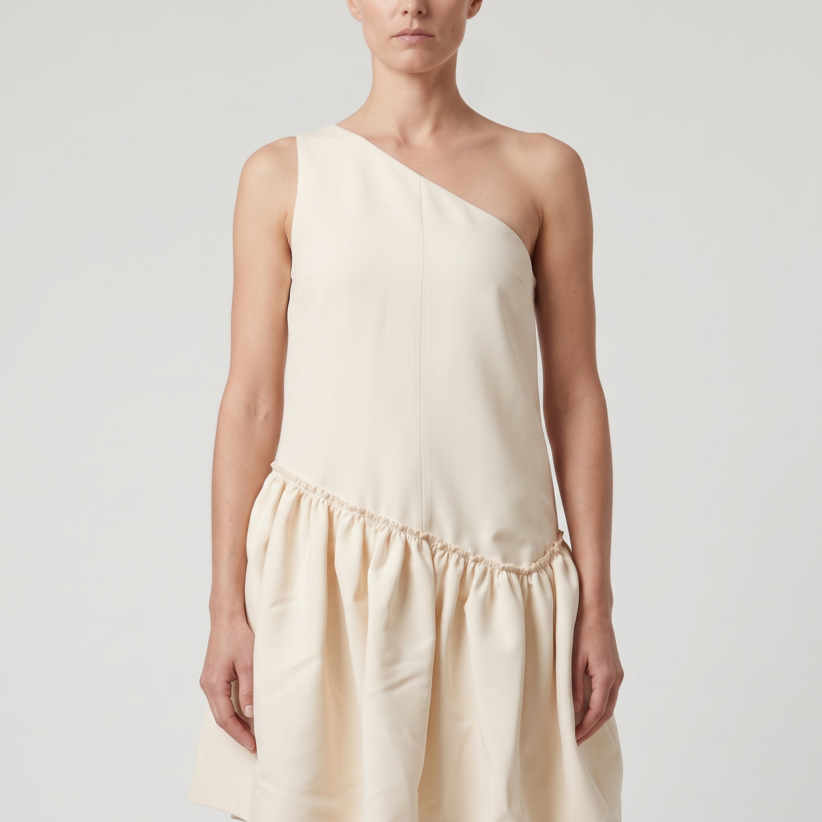 One Shoulder Drop Hem Dress