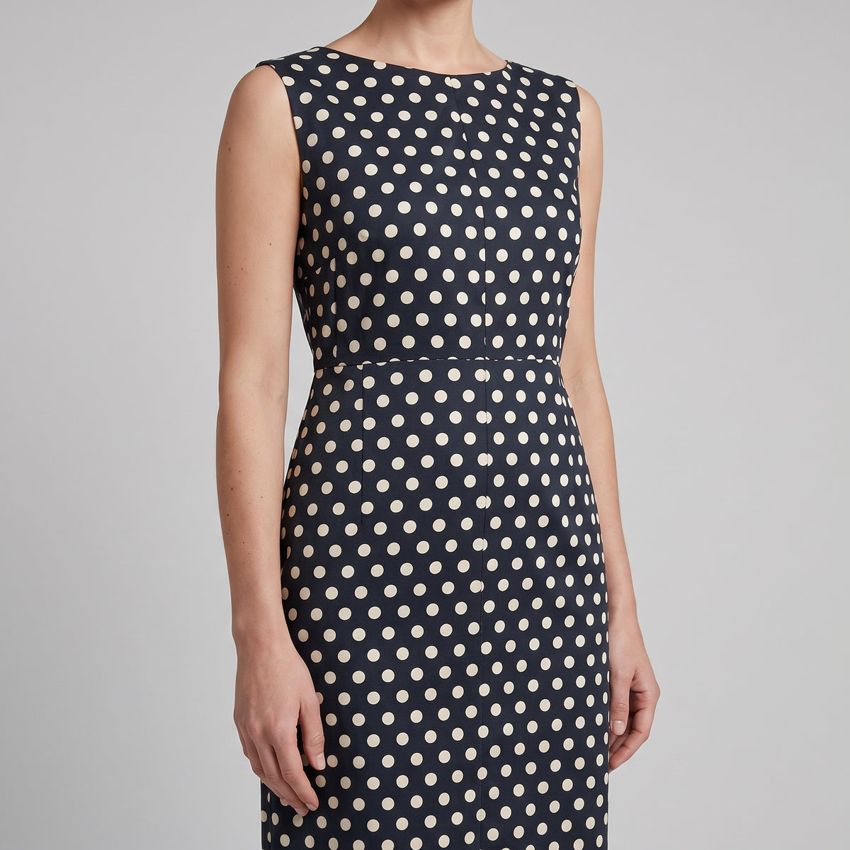 Polka Dot Sleeveless Sheath Dress