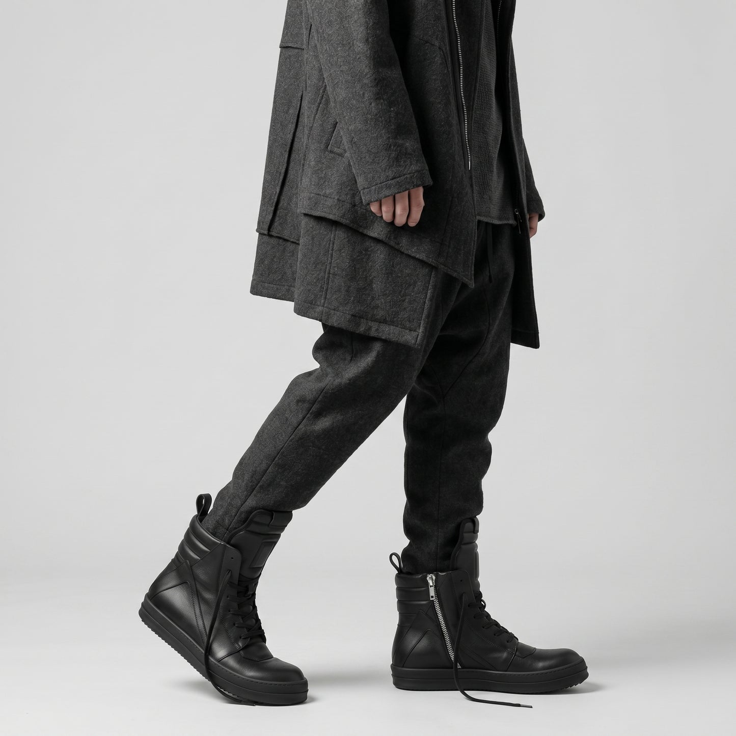 Avant-Garde Leather High-Top Sneakers