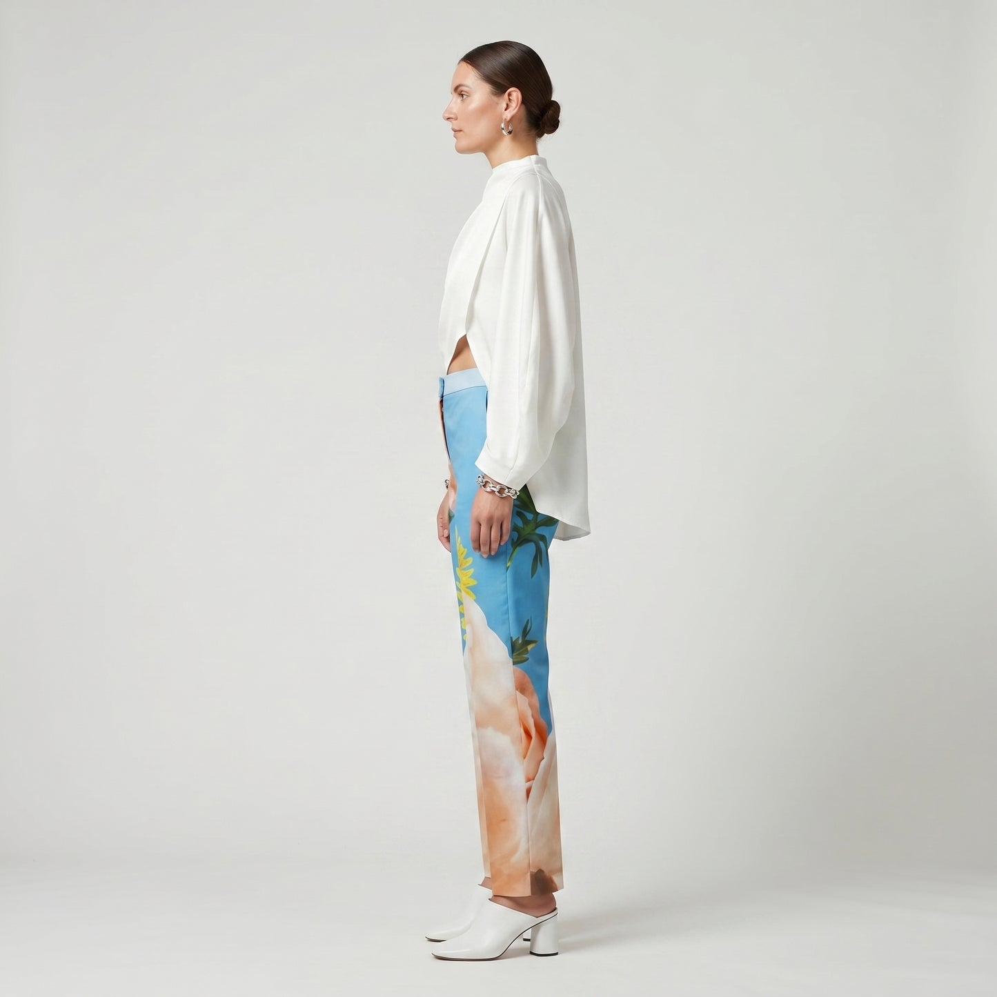 Floral Print Straight-Leg Trousers