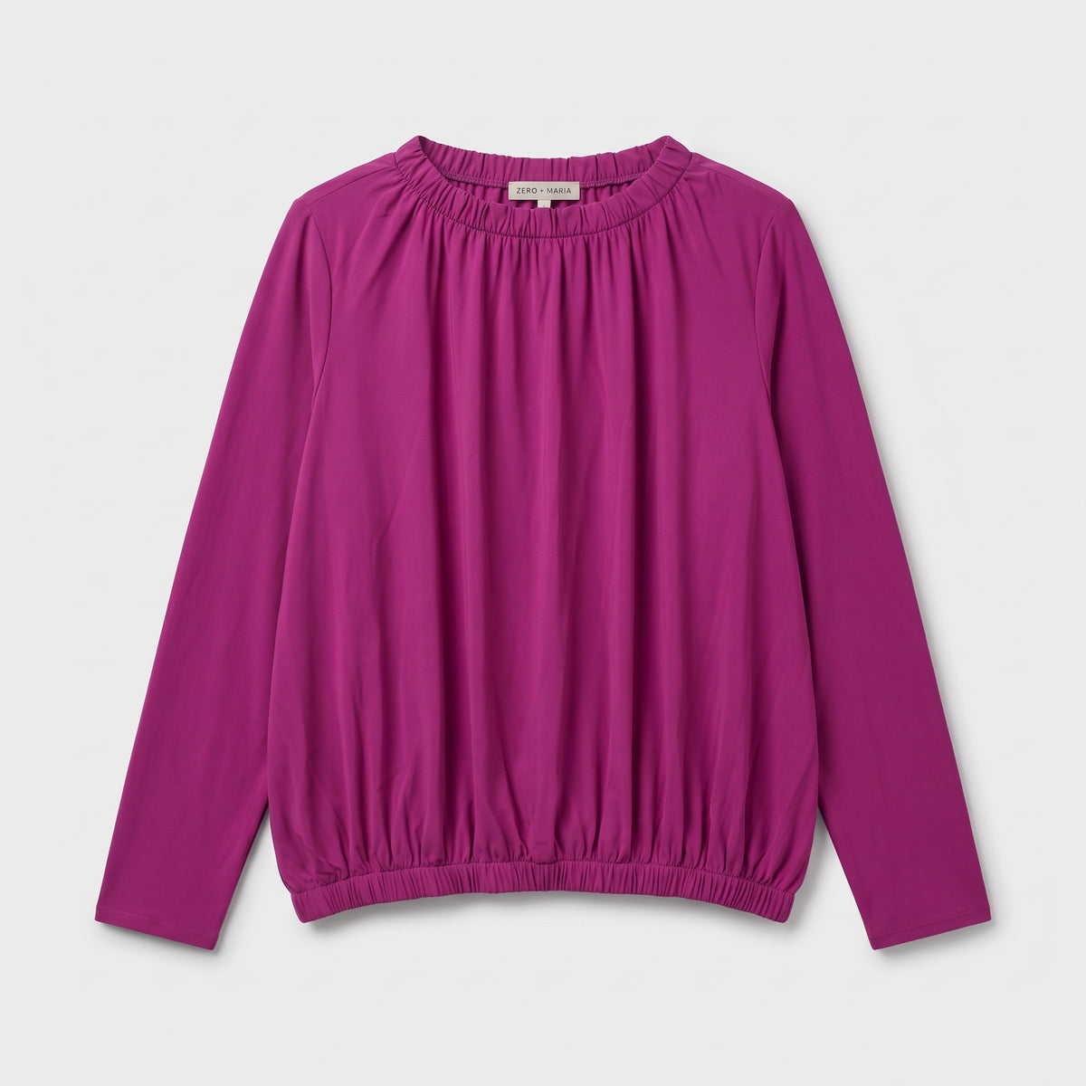 Vibrant Gathered Long Sleeve Blouse
