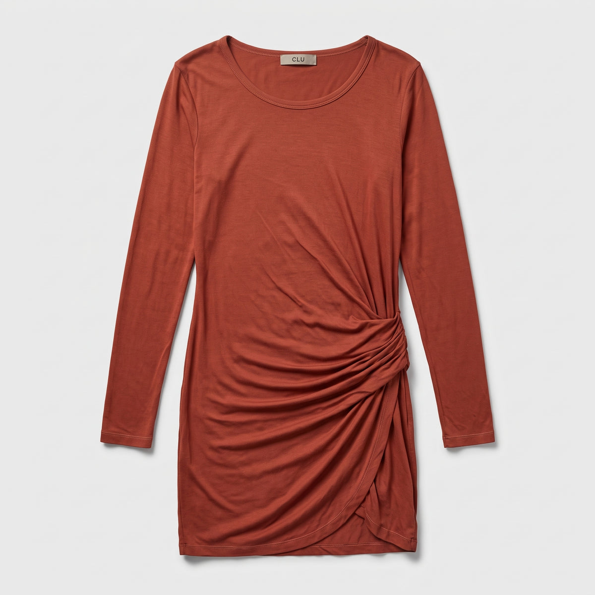 Ruched Long Sleeve Mini Dress