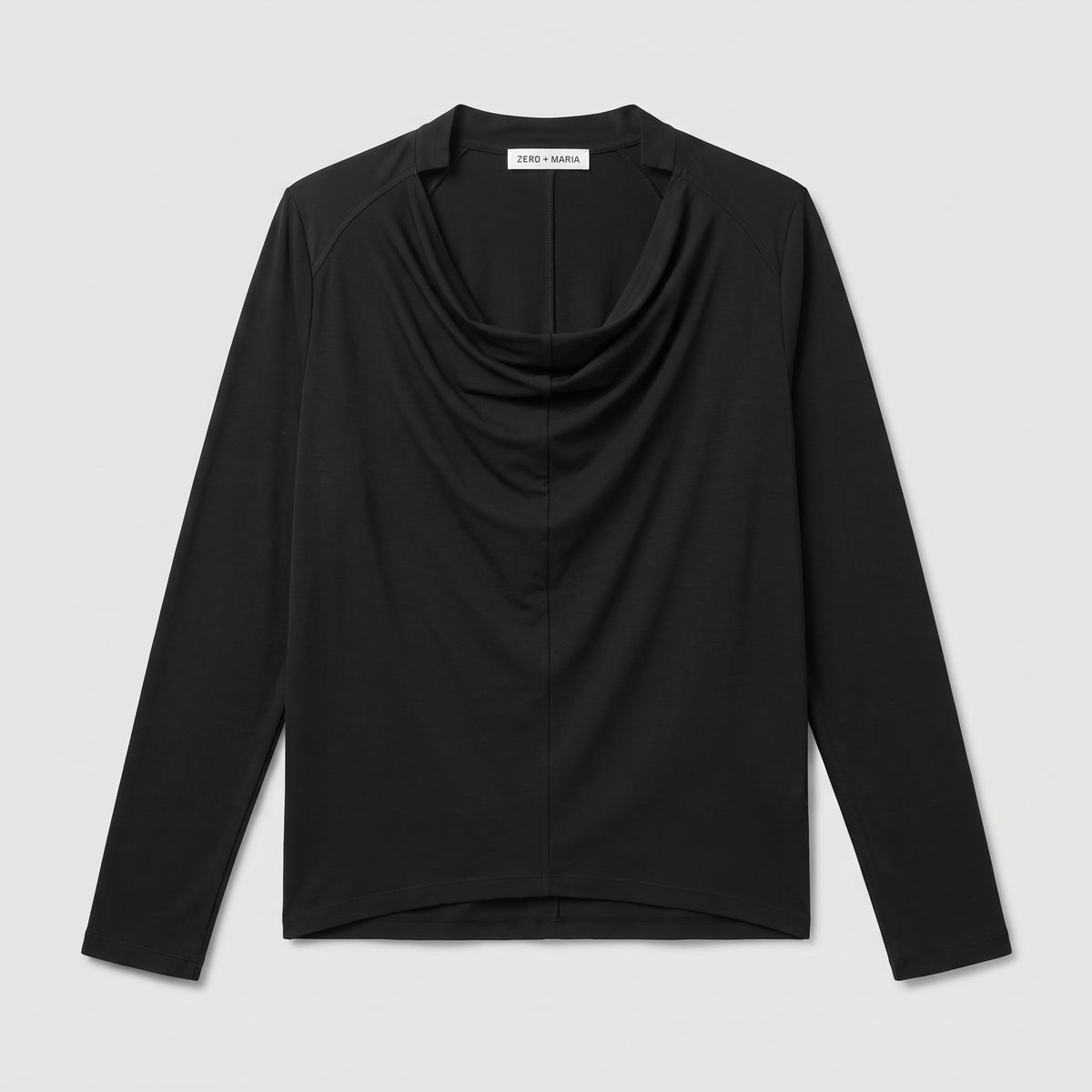 Elegant Black Cowl Neck Top
