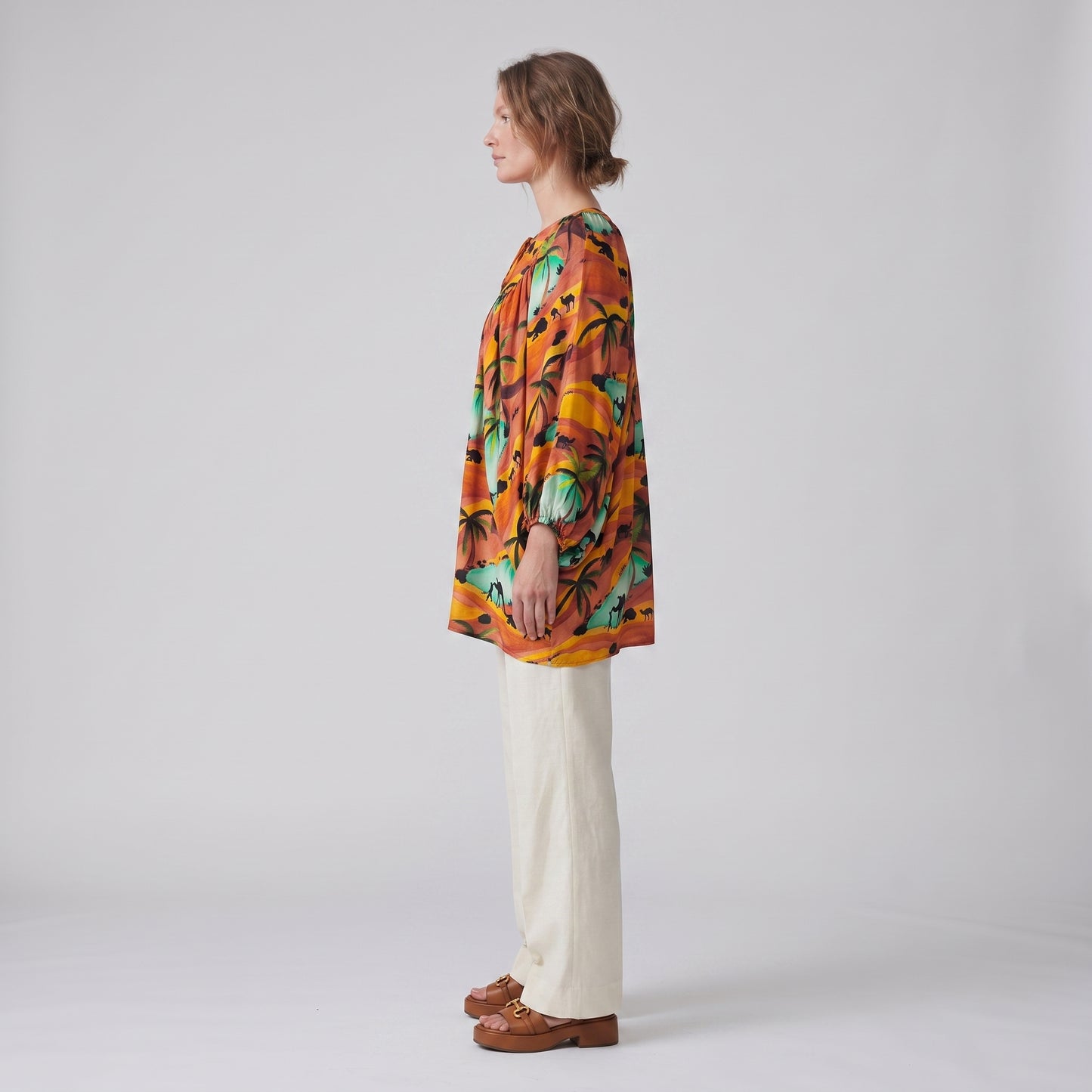 Printed Desert Landscape Blouse