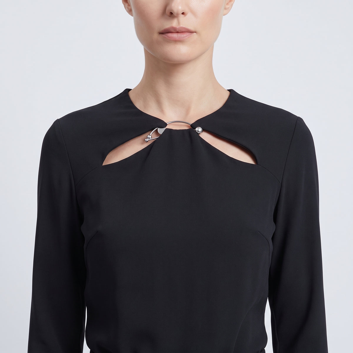 Structured Cutout Peplum Top
