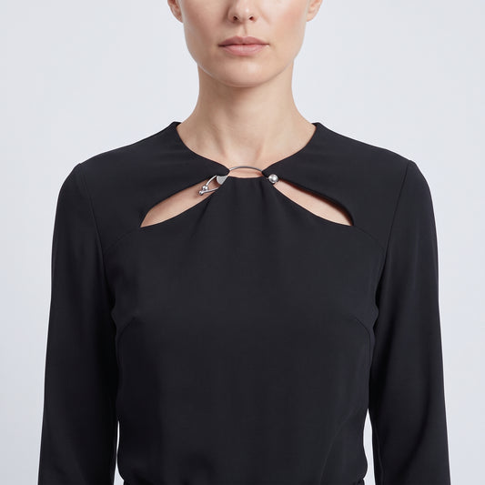 Structured Cutout Peplum Top