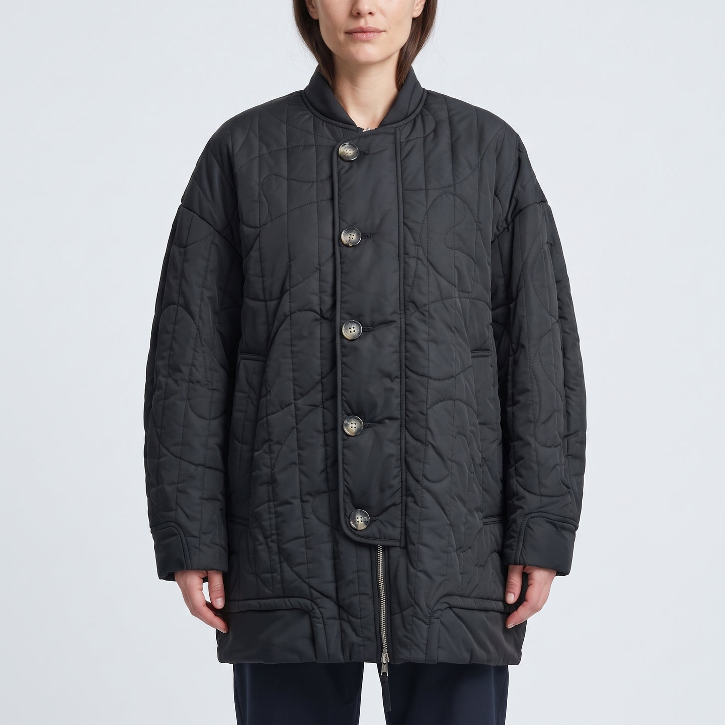 Quilted Oversized Bomber Jacket