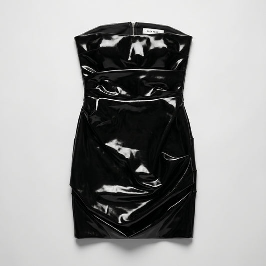 Strapless Vinyl Mini Dress