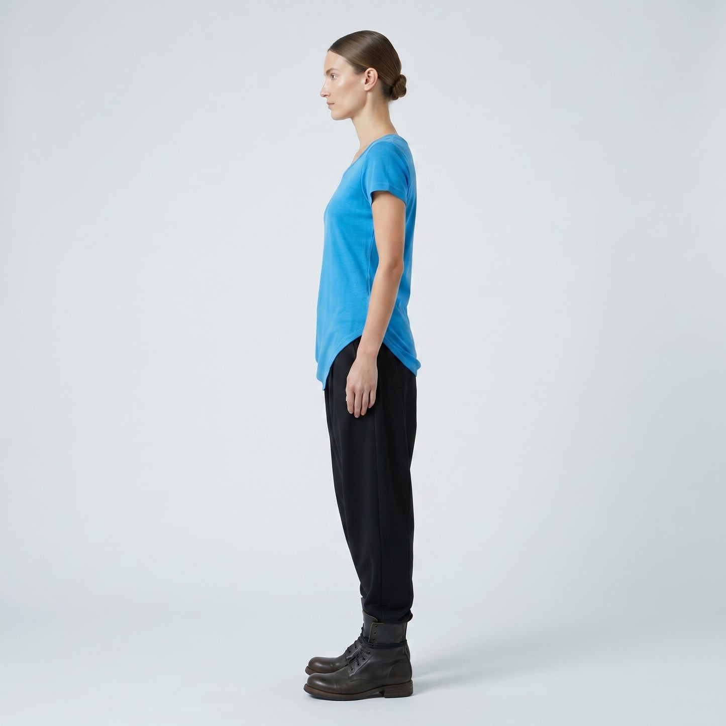 Asymmetric Ruched Cotton T-Shirt