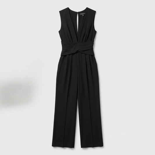 Sleeveless Plunge Neck Jumpsuit
