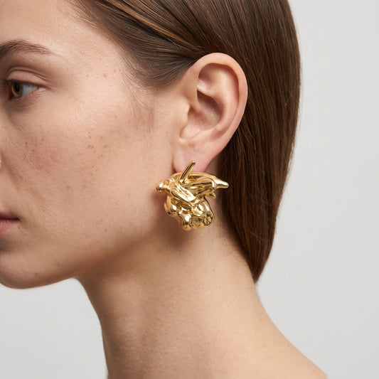 Sculptural Gold Liquid Ring