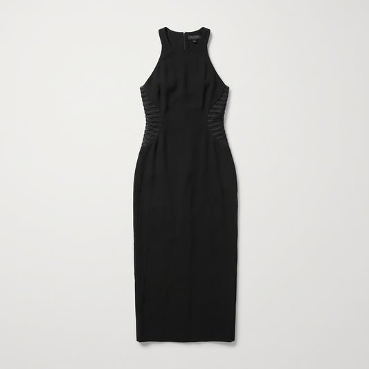 Sleek Ribbed Detail Midi Dress