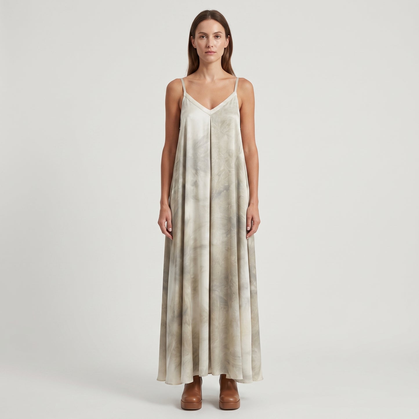 Abstract Print Maxi Slip Dress