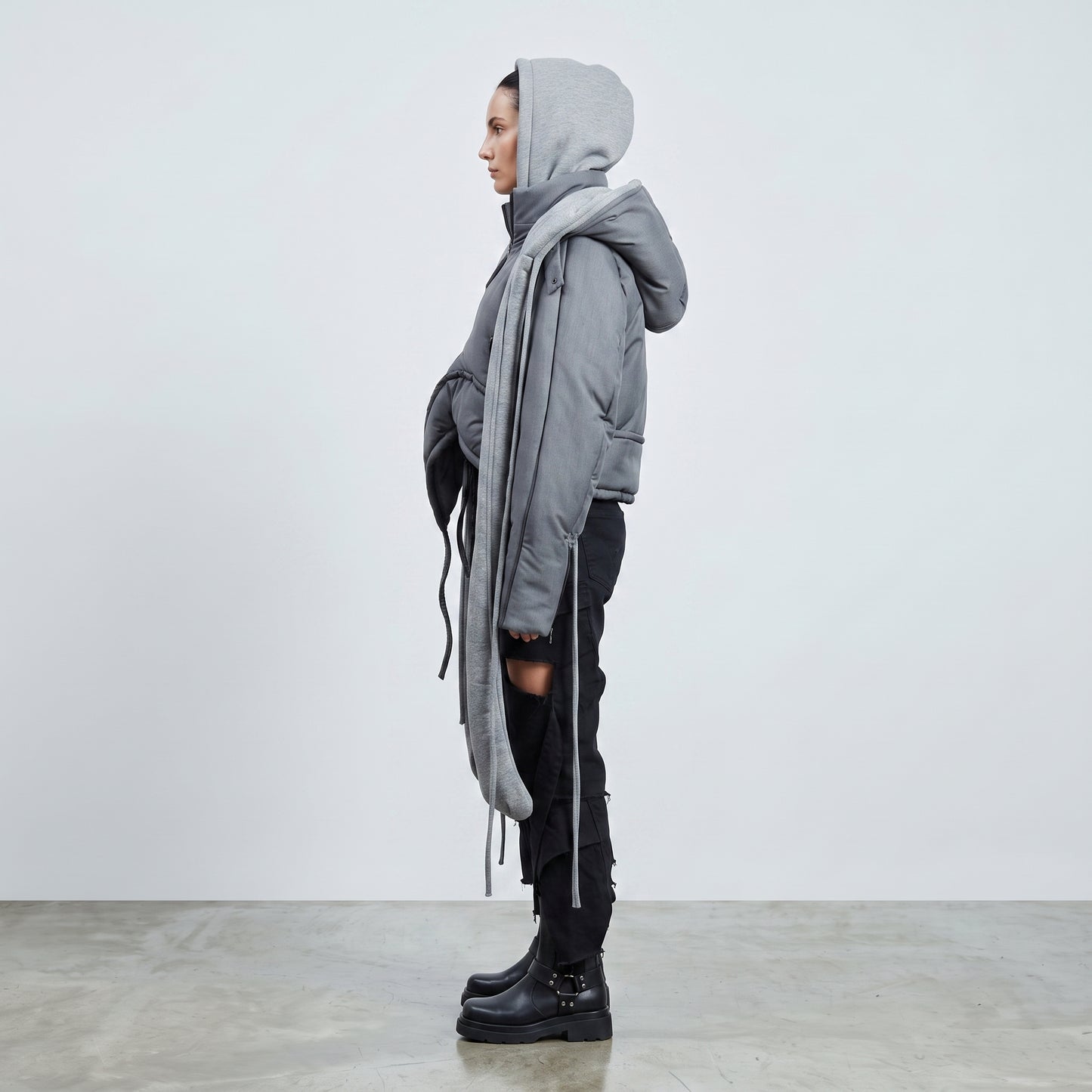 Deconstructed Padded Grey Jacket