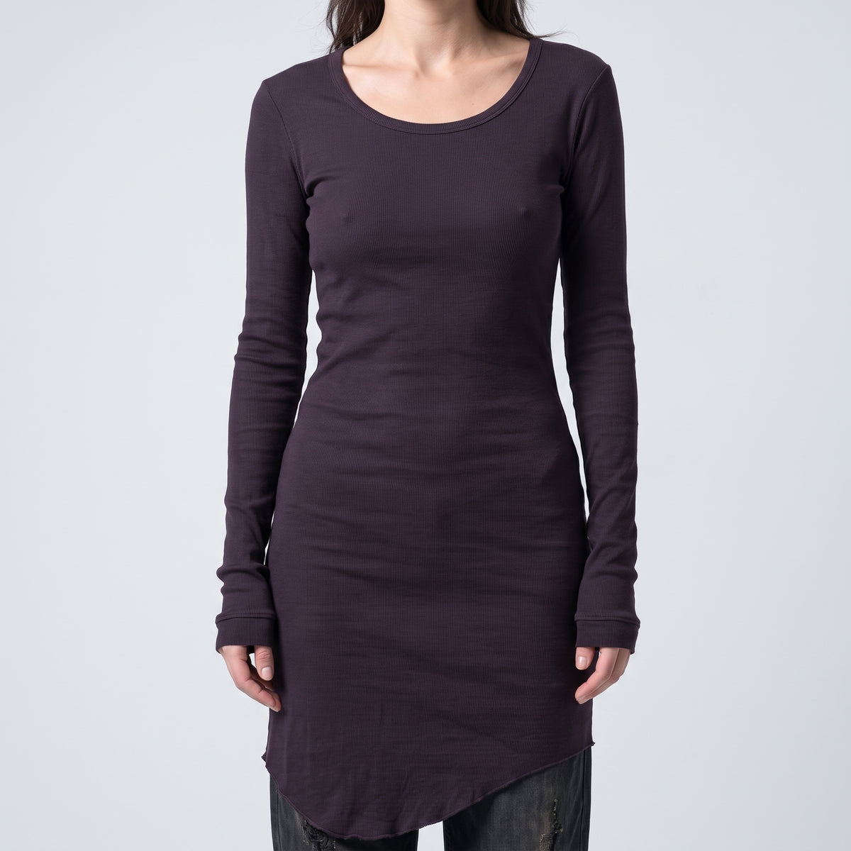 Long Sleeve Ribbed Scoop Top