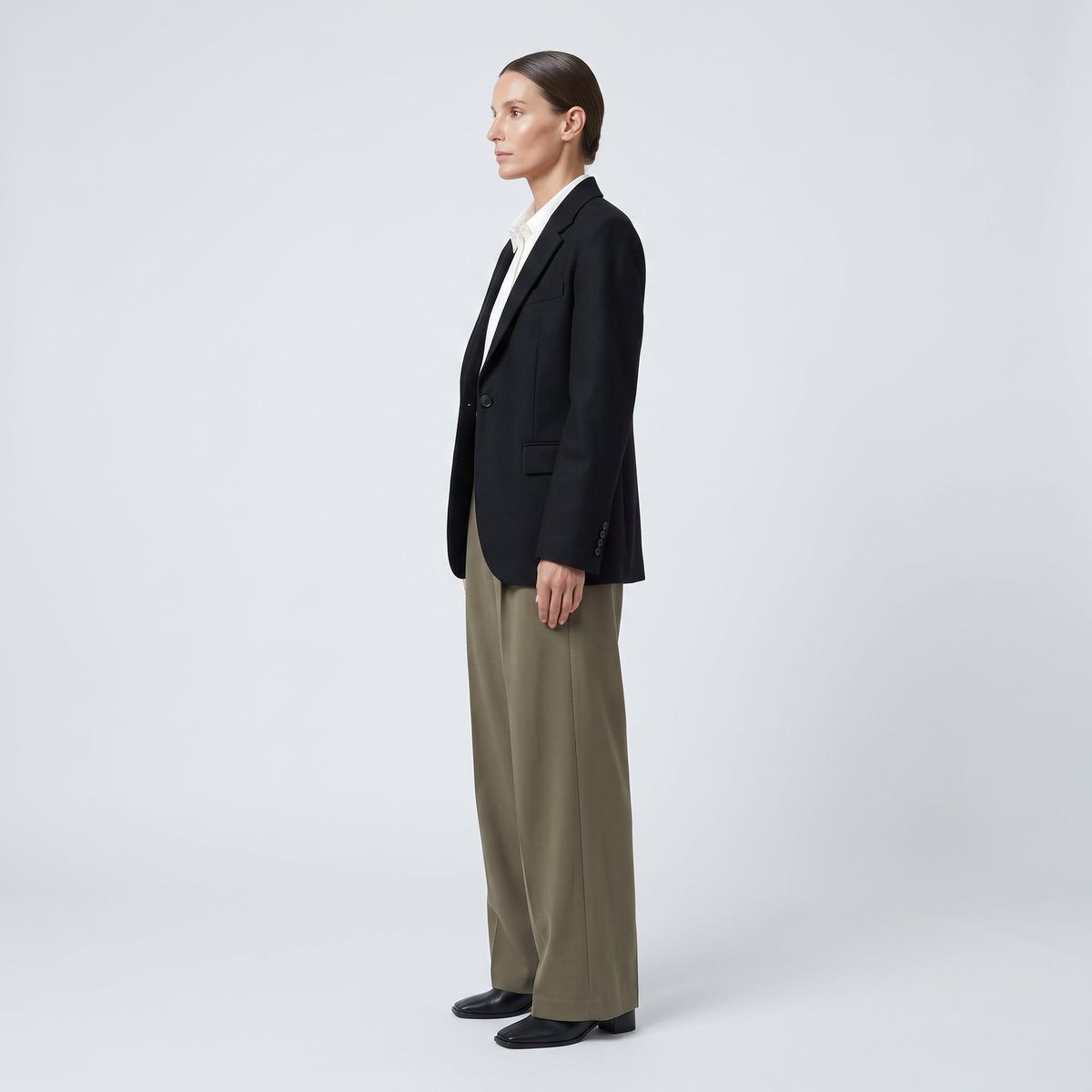 Tailored Wide Leg Pleated Trousers