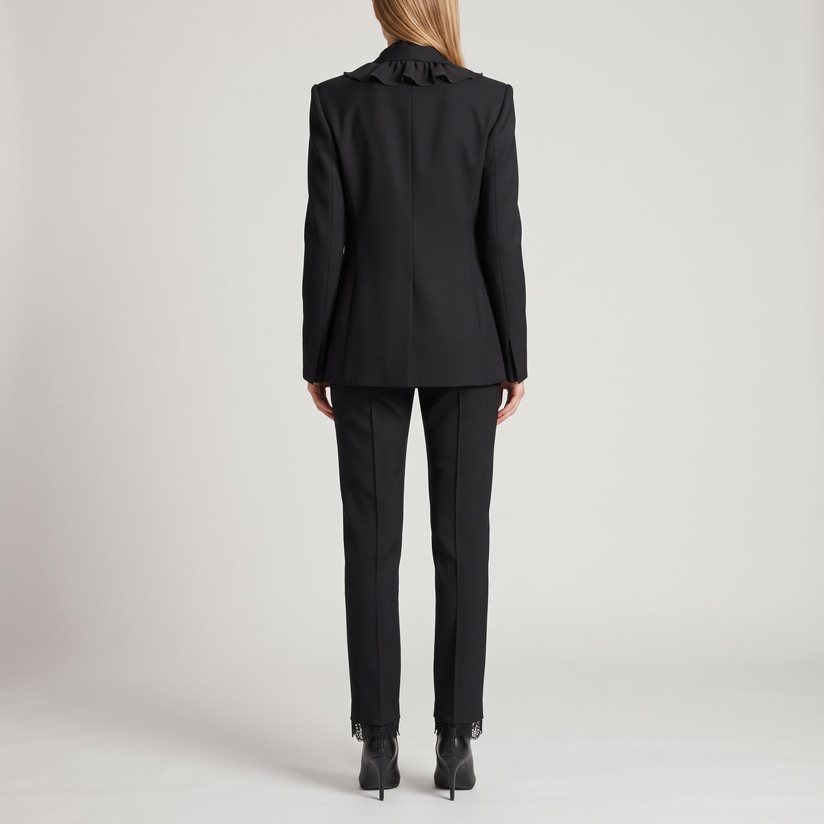 Tailored Lace-Trimmed Slim Trousers