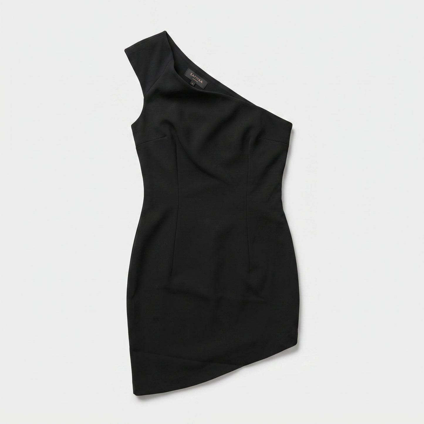 Asymmetric Sculpted Black Dress