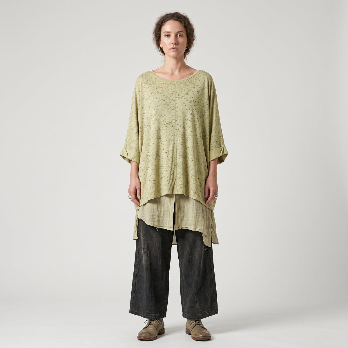 Textured Olive Oversized Tee