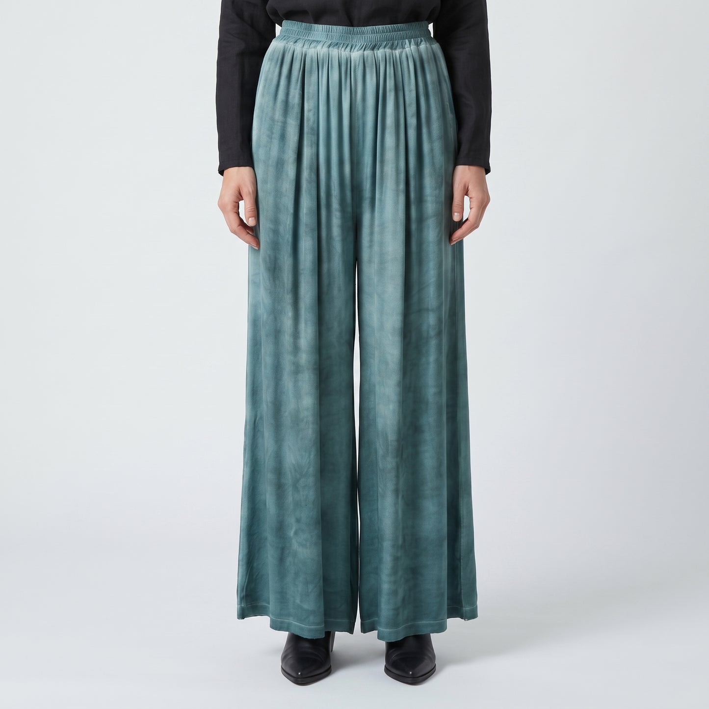 Pleated Wide-Leg Ombre Trousers