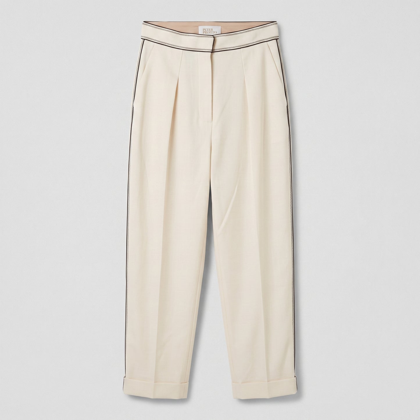 Tailored Cream High-Waist Trousers
