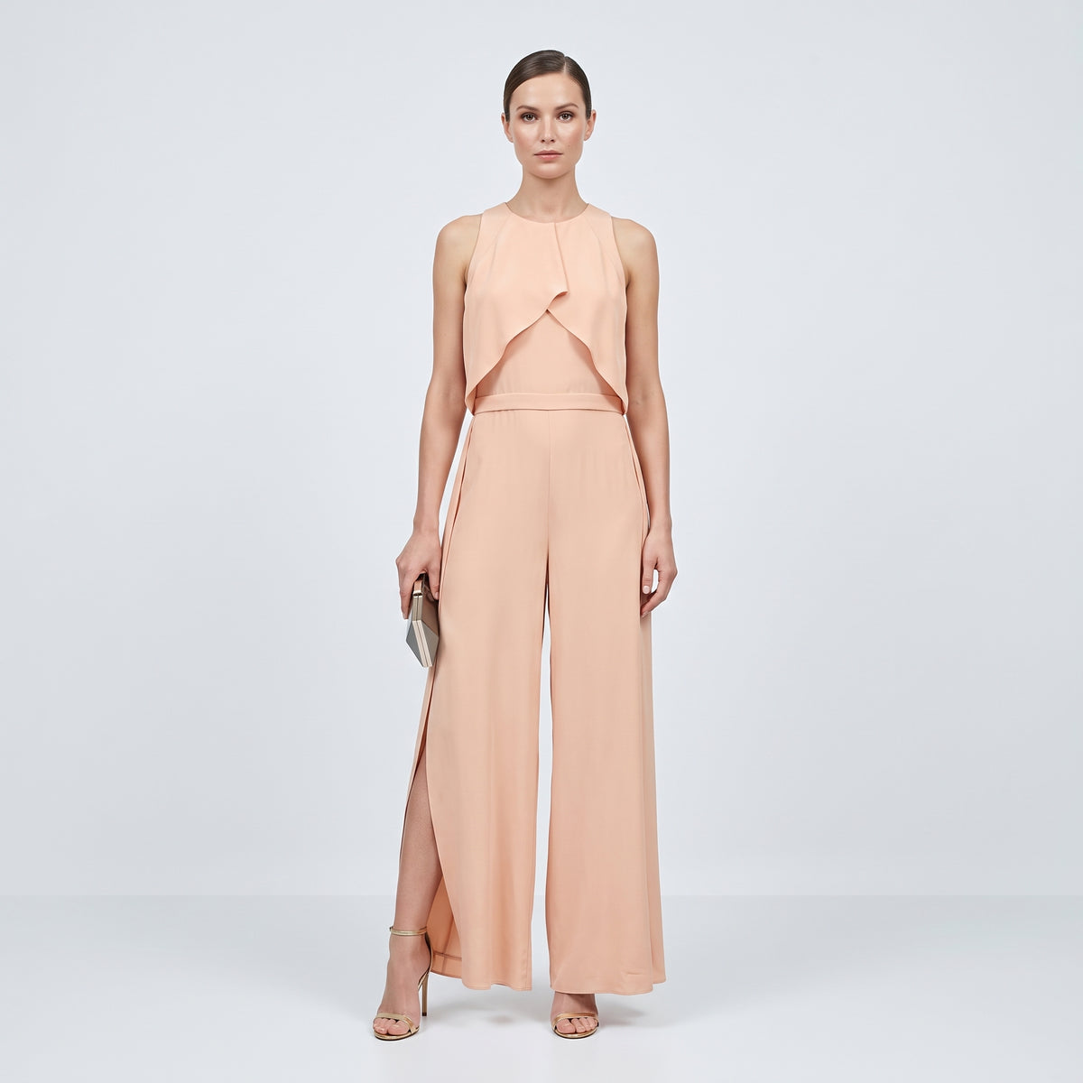Sleeveless Drape Front Jumpsuit