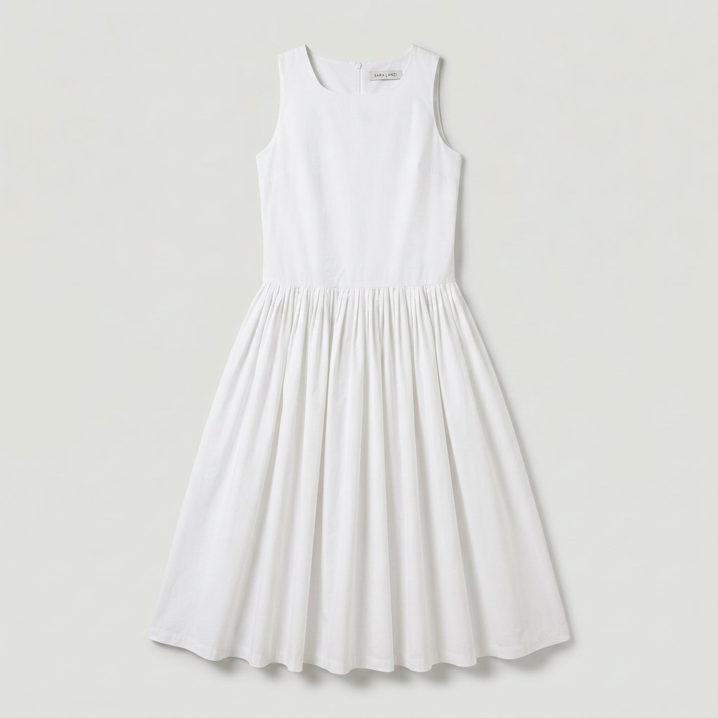 Minimalist Sleeveless Cotton Midi Dress