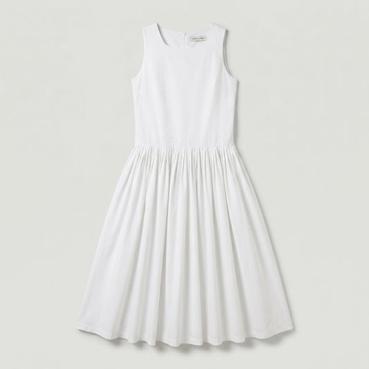 Minimalist Sleeveless Cotton Midi Dress