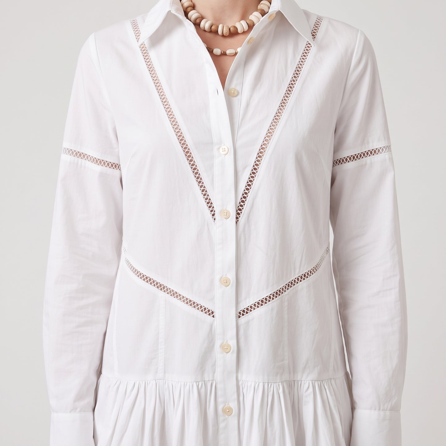 Structured White Poplin Shirt Dress