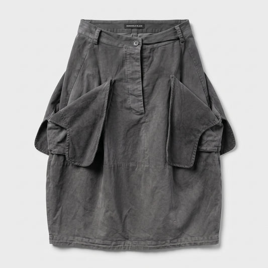 Architectural Grey Cargo Skirt