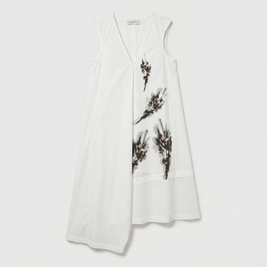 Asymmetric Graphic V-Neck Dress