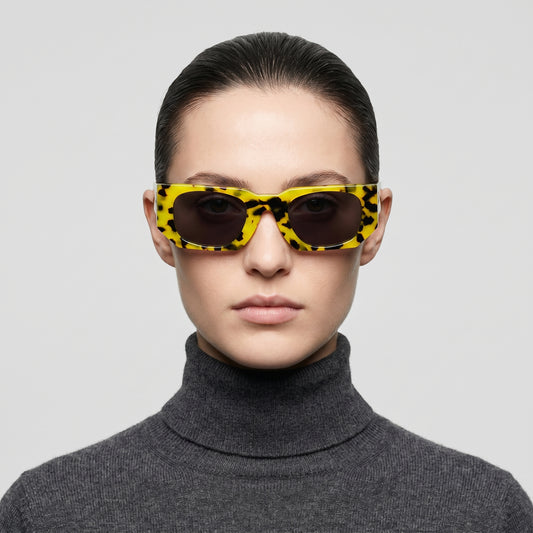 Bold Tortoiseshell Rectangular Sunglasses