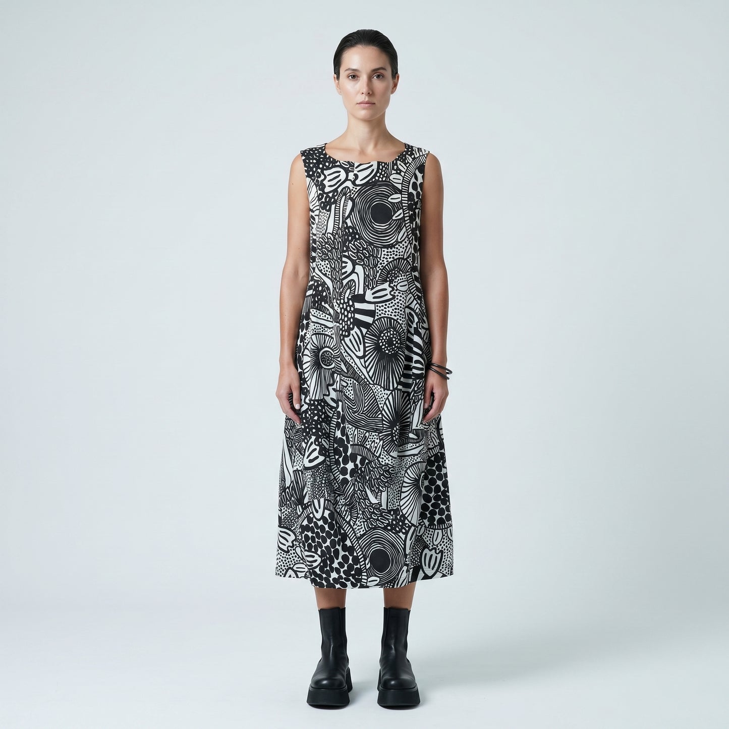 Abstract Graphic Sleeveless Dress