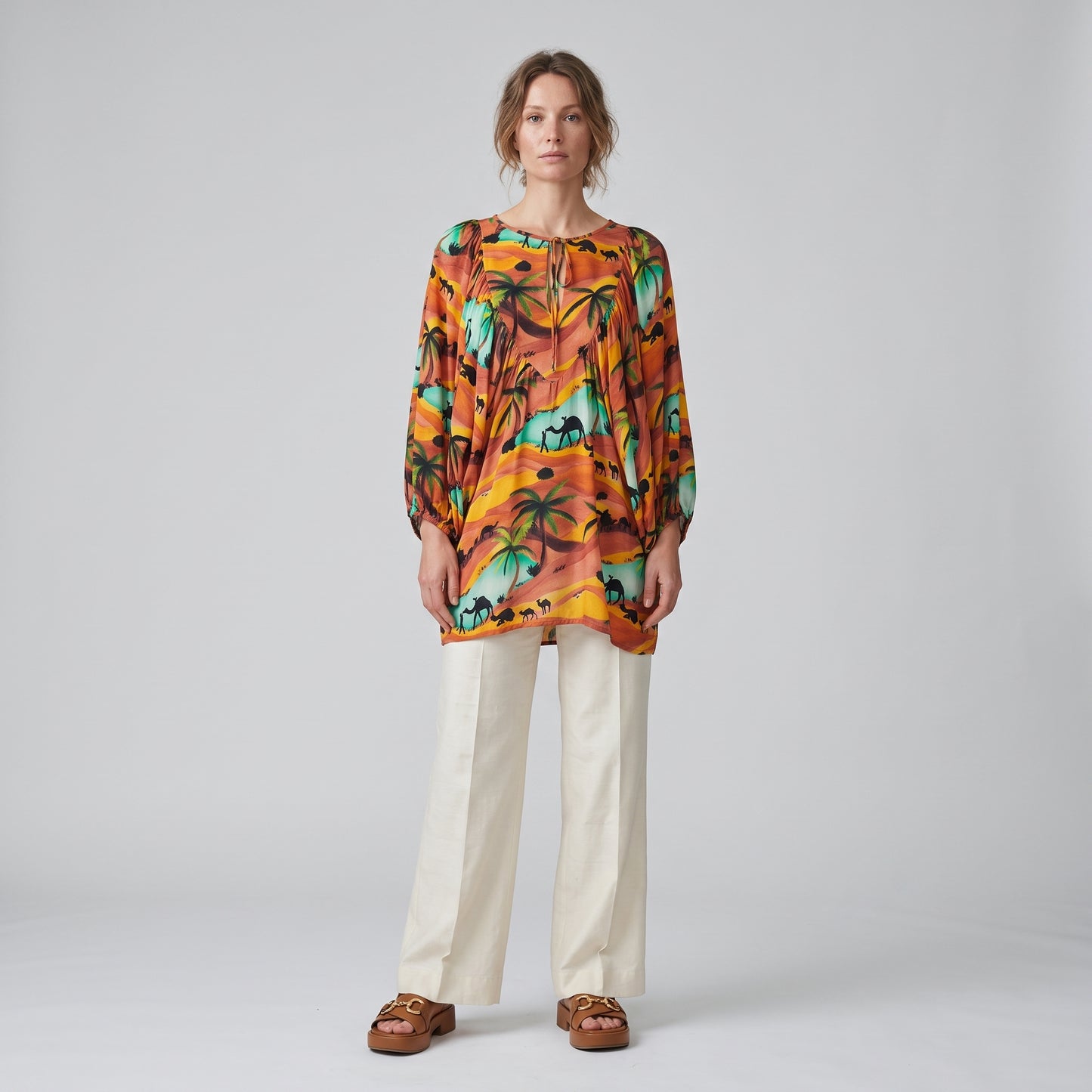 Printed Desert Landscape Blouse