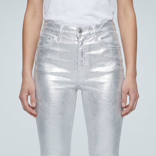 Metallic High-Rise Skinny Jeans