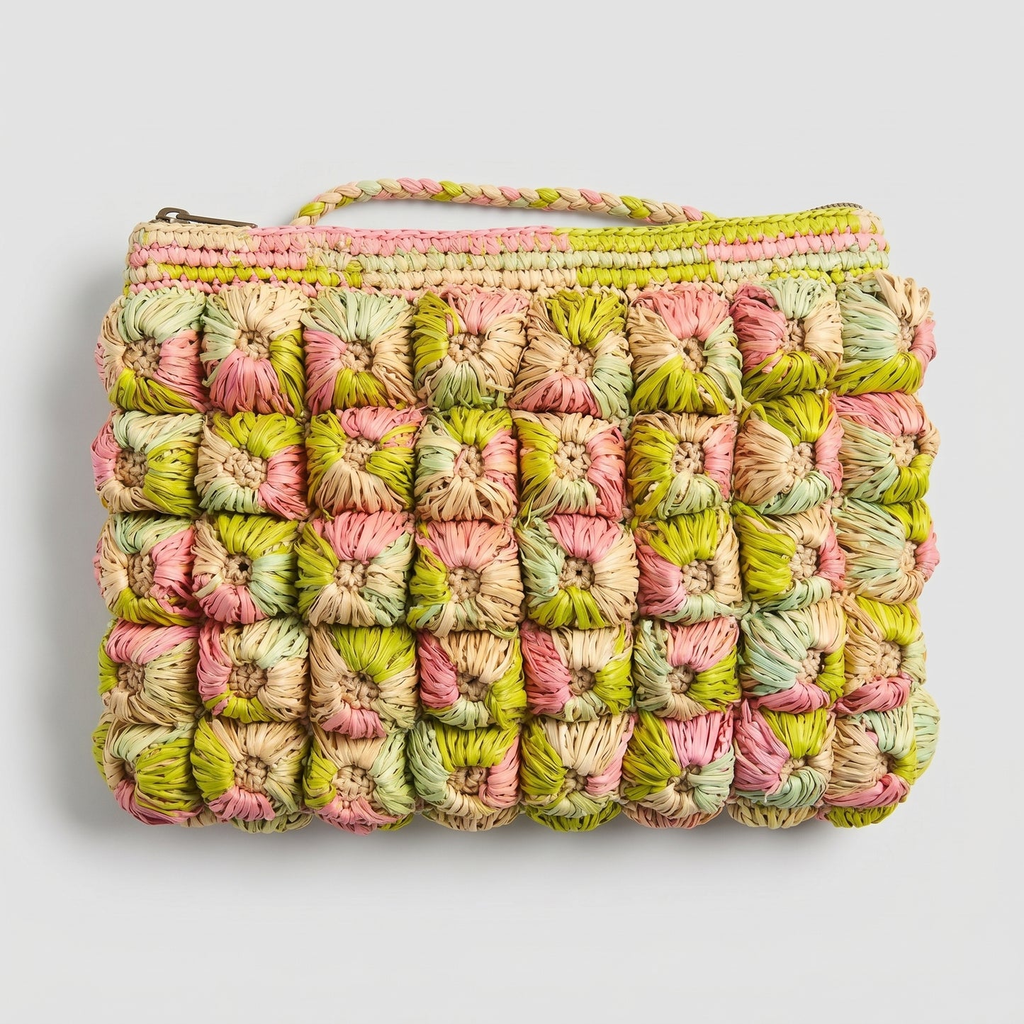 Woven Raffia Textured Clutch