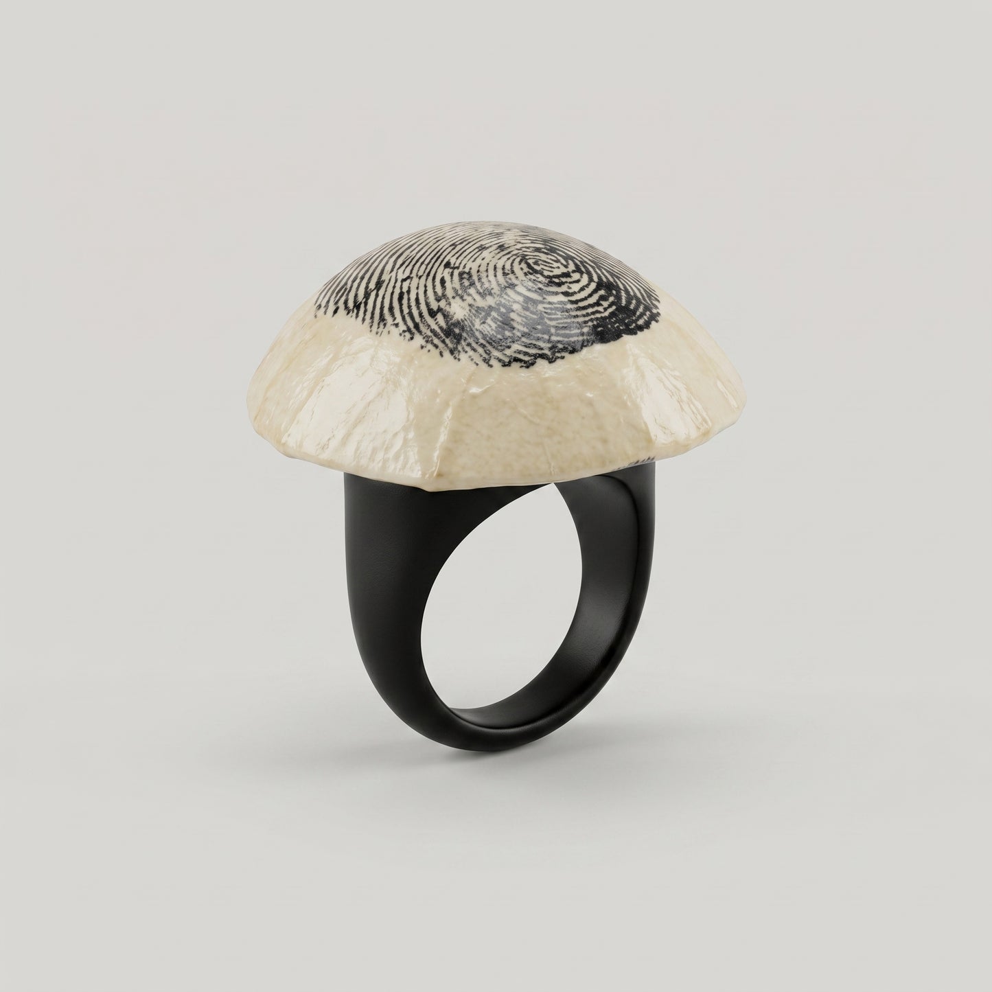 Graphic Fingerprint Statement Ring