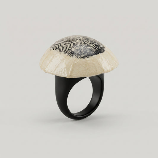 Graphic Fingerprint Statement Ring