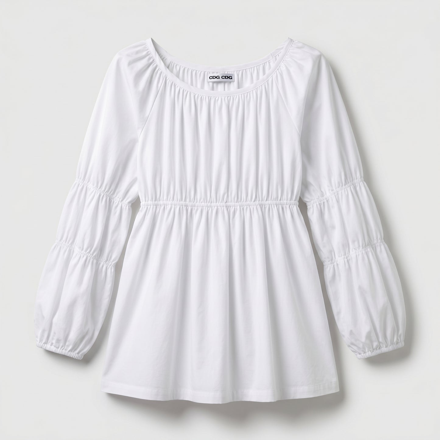 Gathered Waist Peplum Blouse