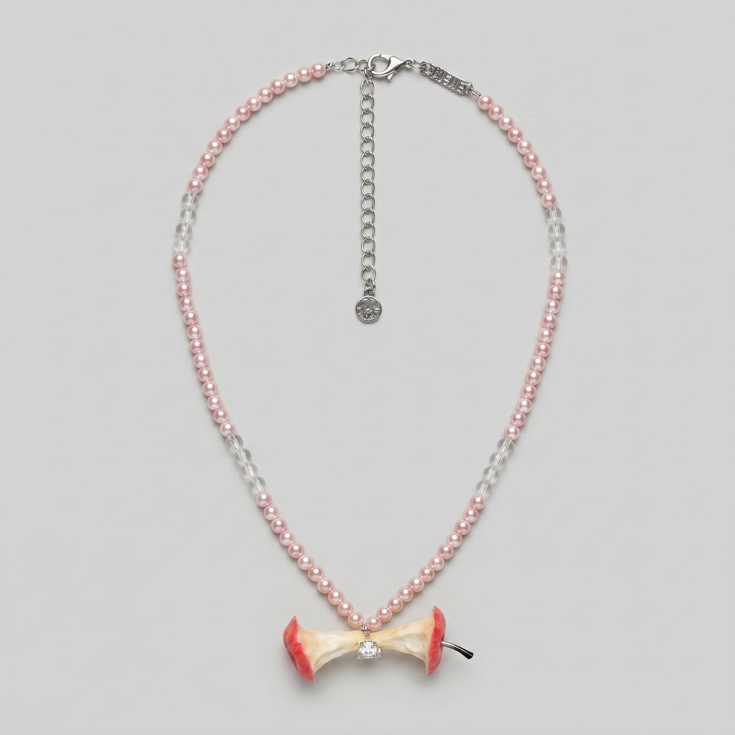 Whimsical Apple Core Pearl Necklace