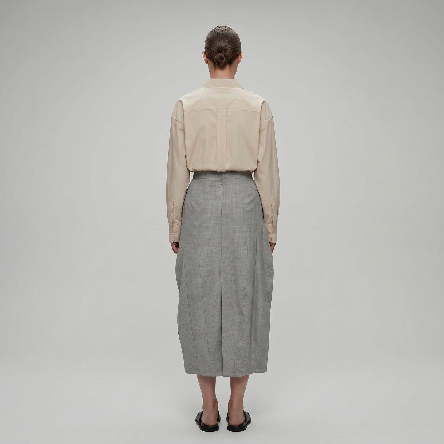 Architectural Paneled Tailored Skirt