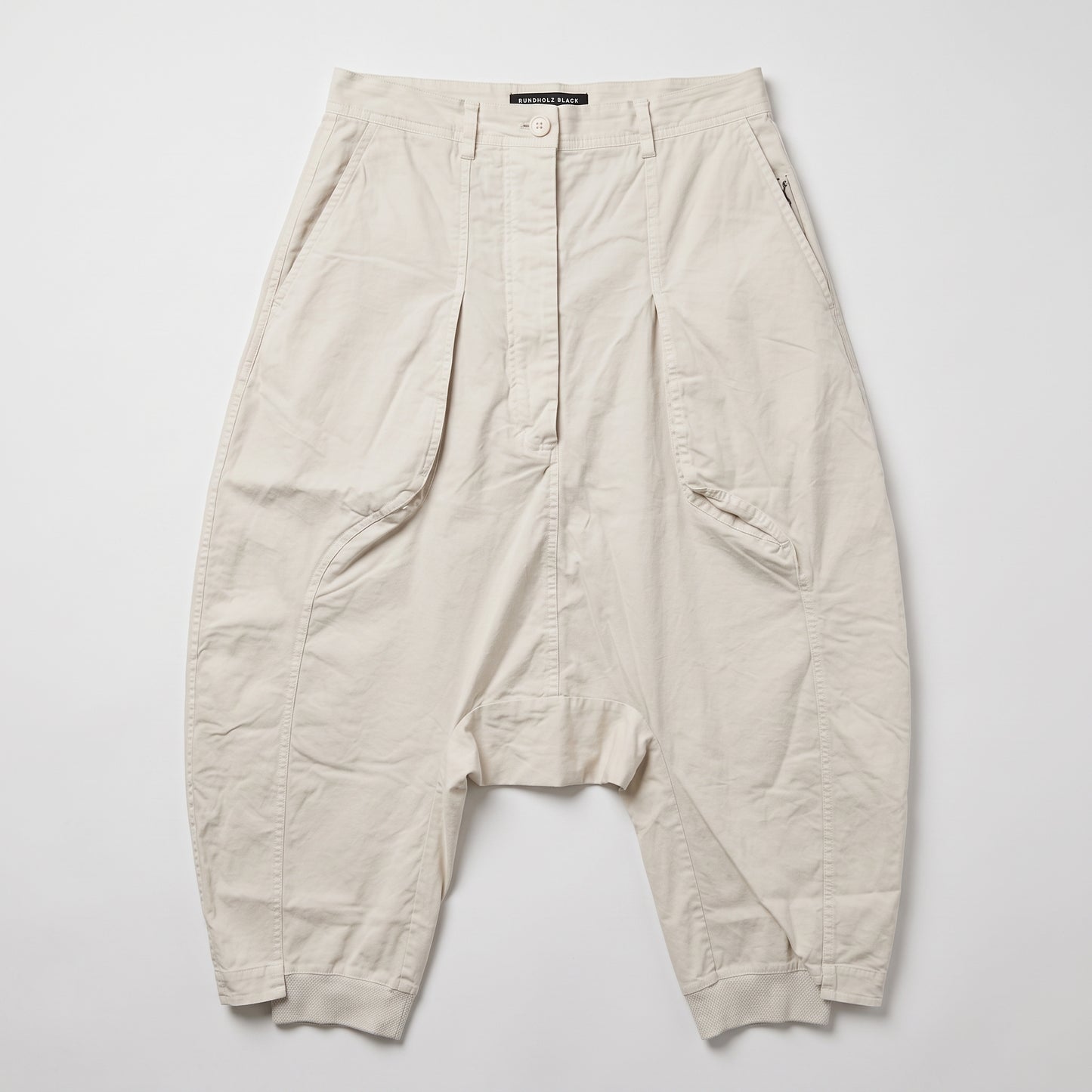 Relaxed Cotton Drop-Crotch Trousers