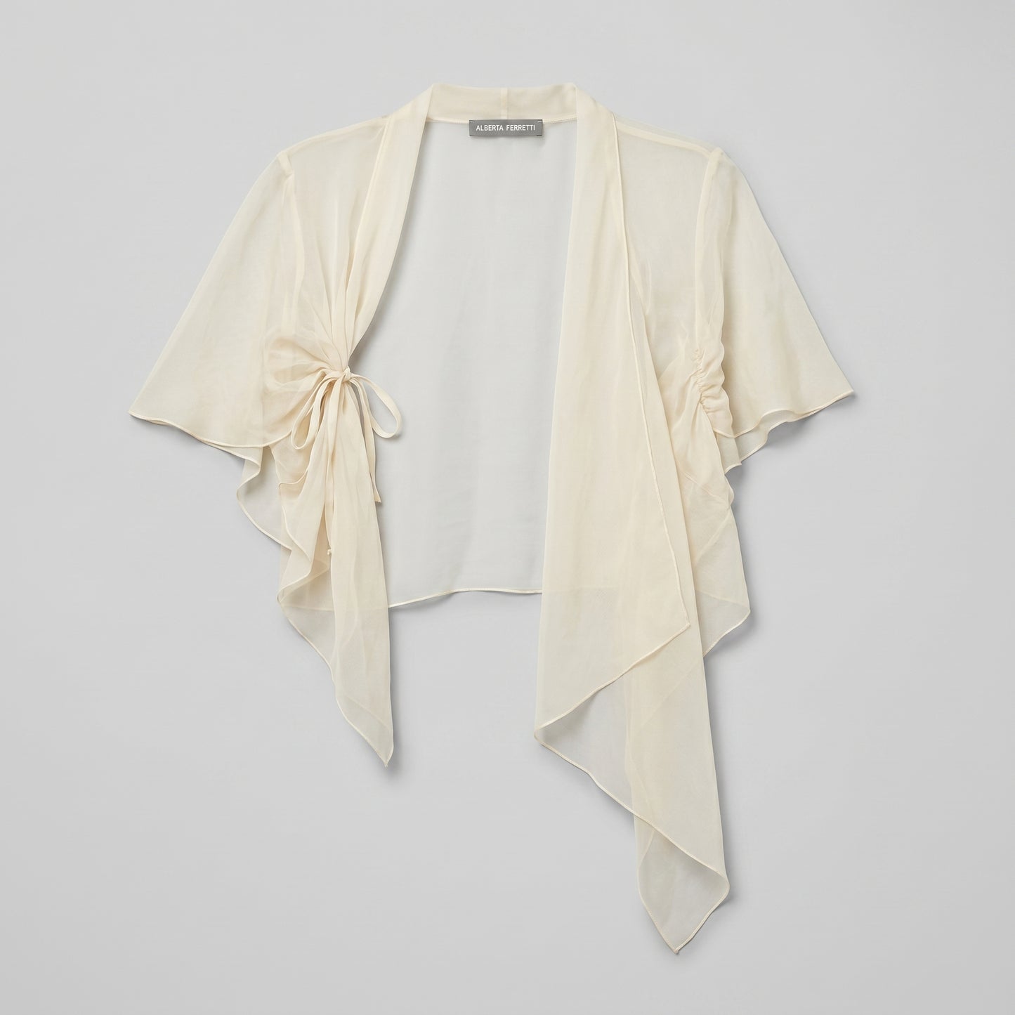 Sheer Silk Chiffon Draped Shrug
