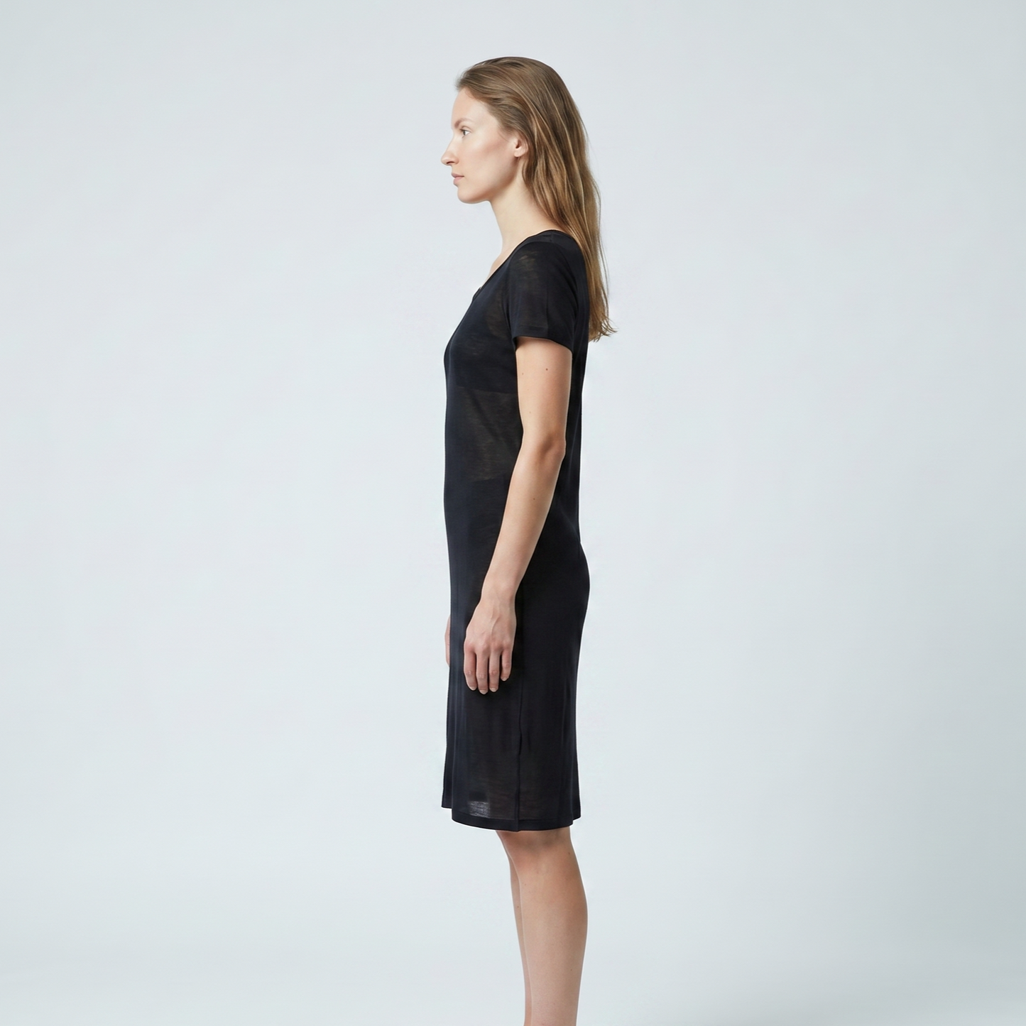 Sheer Minimalist Black Tunic