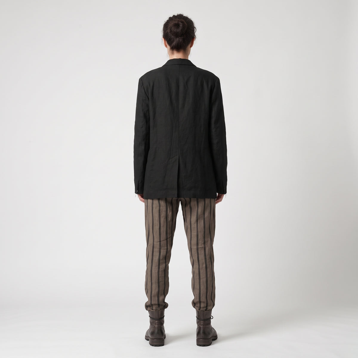Tailored Striped Linen Trousers
